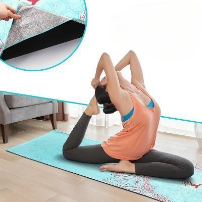 Tapis Yoga - YogaPrintMat™ - Mandala Vert Eau - Mon Moment Zen